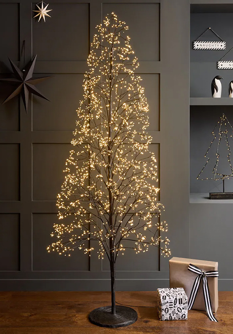 Black twig light 6ft pre-lit Christmas tree