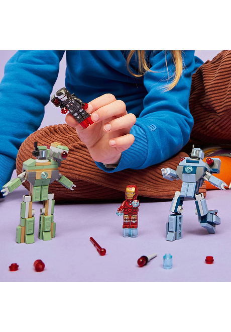Lego Marvel Iron Man & war machine vs hammer drones