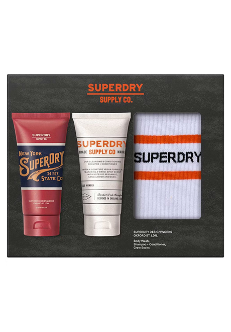 Superdry Supply Co wash and sock set