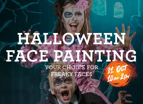Halloween face painting at Carlton Lanes Shopping Centre