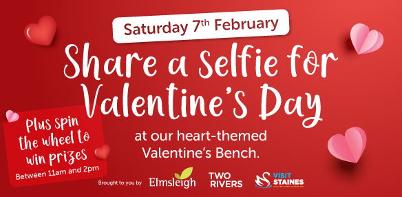 Valentine's Day selfie bench